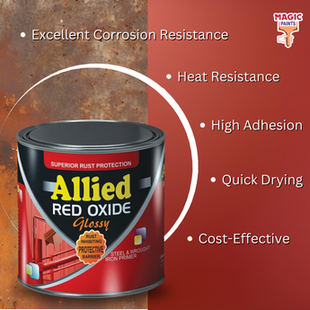 MAGIC PAINTS Red Oxide Primer - Anti-Corrosive Protection for Metal Surfaces
