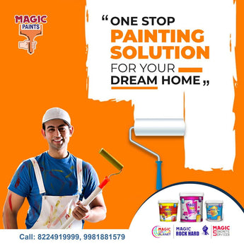 Magic Paints Acrylic Distemper premium interior wall paint offering excellent coverage, smooth matte finish, vibrant colors, easy application, and long-lasting durability for residential and commercial interiors.