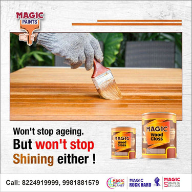 Magic Paints Wood Gloss 1KPU – Premium PU Finish for Wooden Surfaces