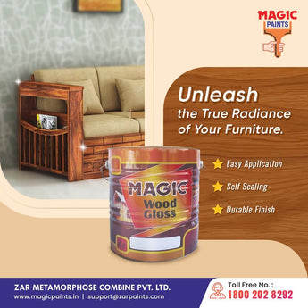 Magic Paints Wood Gloss 1KPU – Premium PU Finish for Wooden Surfaces