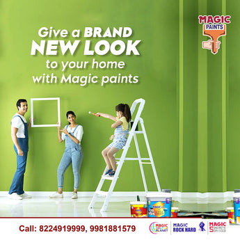 Magic Paints Junior Pouch Distemper economical interior wall paint offering excellent coverage, smooth matte finish, easy application, vibrant colors, and long-lasting durability for residential and commercial interiors.