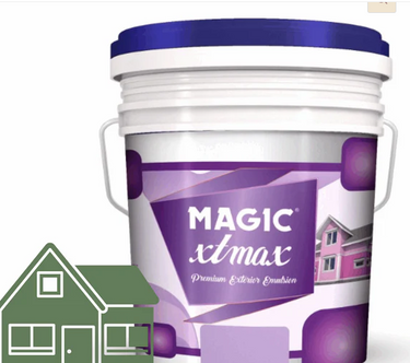 Magic Paints XT Max Premium Exterior Emulsion premium acrylic exterior wall paint offering excellent coverage, superior weather resistance, UV protection, water resistance, fade-resistant color retention, and a smooth, durable finish for residential and commercial buildings.