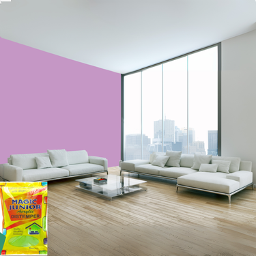 Magic Paints Junior Pouch Distemper economical interior wall paint offering excellent coverage, smooth matte finish, easy application, vibrant colors, and long-lasting durability for residential and commercial interiors.