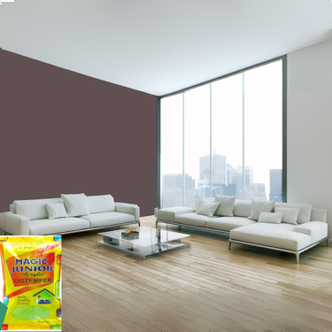 Magic Paints Junior Pouch Distemper economical interior wall paint offering excellent coverage, smooth matte finish, easy application, vibrant colors, and long-lasting durability for residential and commercial interiors.