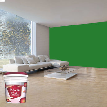 Magic Paints Silk Interior Paint premium interior emulsion with a luxurious silky finish, excellent coverage, superior washability, rich color retention, and long-lasting durability for elegant residential and commercial interiors.
