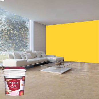 Magic Paints Silk Interior Paint premium interior emulsion with a luxurious silky finish, excellent coverage, superior washability, rich color retention, and long-lasting durability for elegant residential and commercial interiors.