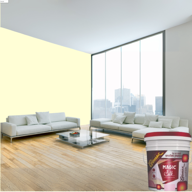 Magic Paints Silk Interior Paint premium interior emulsion with a luxurious silky finish, excellent coverage, superior washability, rich color retention, and long-lasting durability for elegant residential and commercial interiors.